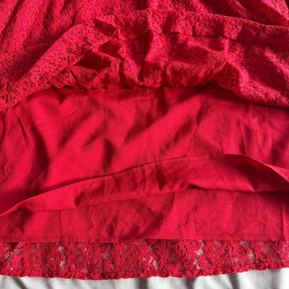 Torrid Belle Isle Red Lace Fit & Flare Dress Women's Size 0 Large 12 NWT - Picture 8 of 14